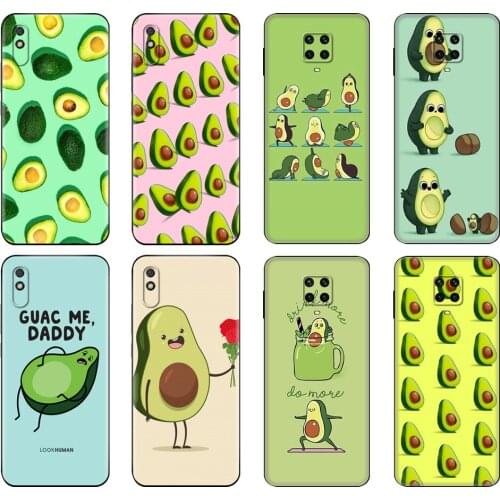 Black tpu Case For Xiaomi Redmi 7A 8 8A 9 9A 9C Case Redmi Note 8T 8 Pro T Note 9 9S 9 Pro Case Green avocado
