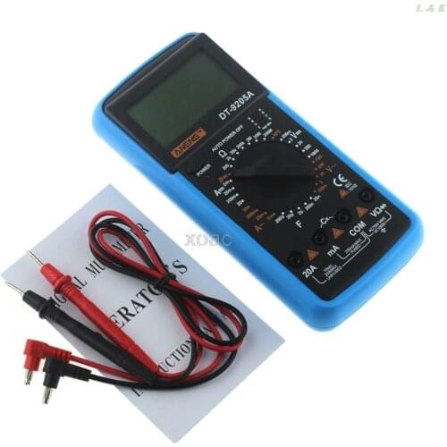 DT-9205A LCD Digital Blue Multimeter Electric Handheld Tester Meter AC DC M13 dropship