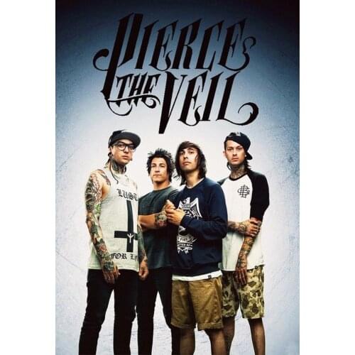 Home Decor Pierce The Veil-Post Hardcore Band 1-Silk Art Poster Wall Sicker Decoration Gift