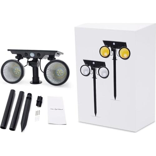 PIR Motion Sensor Garden Alarm Lamp Adjustatable Light Sensor Security Home Pathway Sensor Light Solar Rechargeable