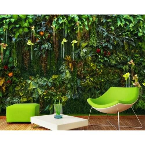 Beibehang Custom Photo Wallpaper Mural Tropical rainforest flower plant green leaf Wall Decorative Painting wallpaper home decor