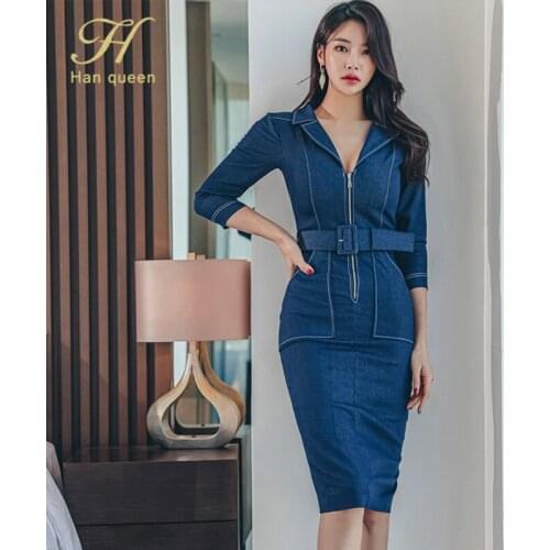 Модные джинсовые платья H Han Queen China At AliExpress