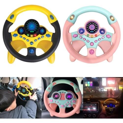 Toy Car Copilots Simulated Steering Toys Interactive Steering Wheel Light Baby Musical Electronic Vocal Toys for Birthday Gift