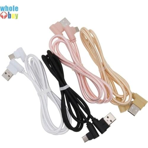 100pcs USB Type C Cable 90 Degree Elbow for Samsung Galaxy S9 S8 Plus Note 8 USB C Charger USB Cable for Xiaomi Mi9 Oneplus 6