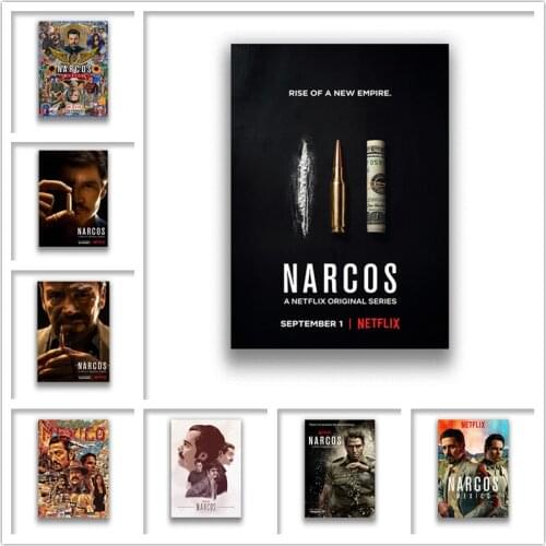 Narcos Movies American TV White Coated Paper Poster Living Room Decorative Wall Art Painting Poster Art Decor