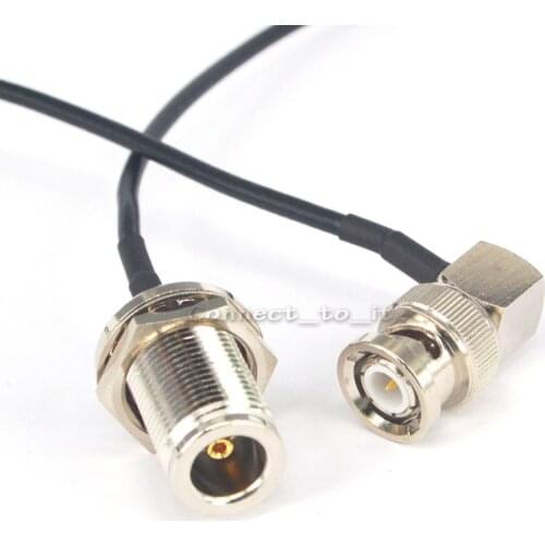 Coaxial Cable BNC Male Right Angle to N Type Female Connector Pigtail RG174 20cm for Wireless Antenna