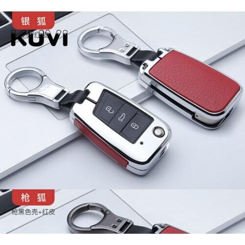 Alloy Leather For Volkswagen for VW TIGUAN Golf for Skoda Octavia Car Shell Key Protection Accessorise