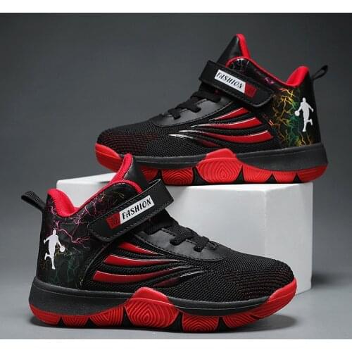 Big Children Sports Shoes Autumn Breathable Boys Basketball Shoes Non-slip Mesh Kids Sneakers Child Boy Basket Trainer Shoes