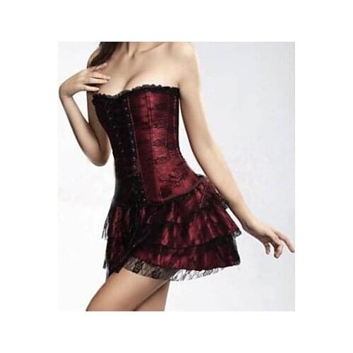 Lace Brocade Top Skirt Gothic Lolita Corset Set