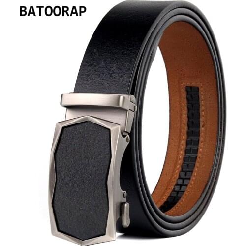 BATOORAP 2021 Mens Designer Belts High Quality Luxury Brand Fashion Ratchet Trouser Belt Genuine Leather Black Waist Strap Male