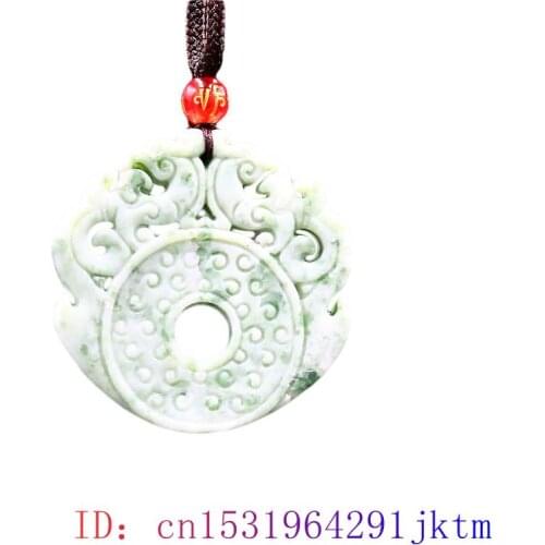 Jade Phoenix Pendant Necklace Chinese Fashion Double-sided Women Charm Natural Amulet Jewelry Carved Gifts Green