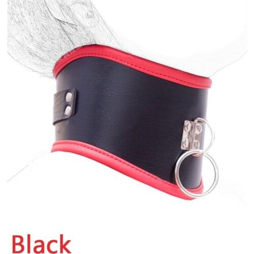 Upscale leather slave collar with pull ring adjustable belt sex adult collars fetish bdsm bondage black/red neck corset sex toys