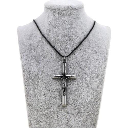 Retro Cross Jesus Choker Necklace Women Vintage INRI Crucifix Prayer Pendant Necklace Men Christian Jewelry Party Friends Gift