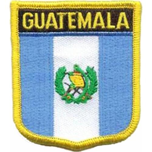 Guatemala Flag Patch Made by Merrow Border with Iron On Backing Make Items As Client Request MOQ50pcs Free Shipping