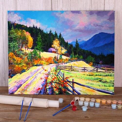 Landscape The Beginning Of Autumn DIY Paint By Numbers Complete Kit Oil Paints 50*70 Painting On Canvas Home Wholesale