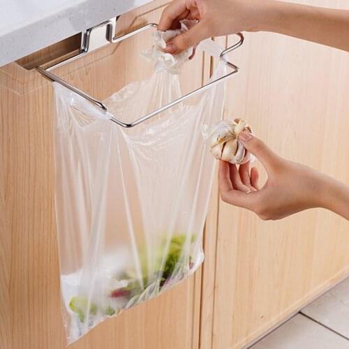 Trash Bag Storage Garbage Hanging Cupboard Cabinet Door Rubbish Bags Holder Rack Towel Holding Kitchen Organizer