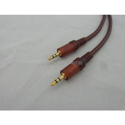 Gold plated 3.5 to 3.5 brown Audio cable Signal lines 1.5M 4.8ft