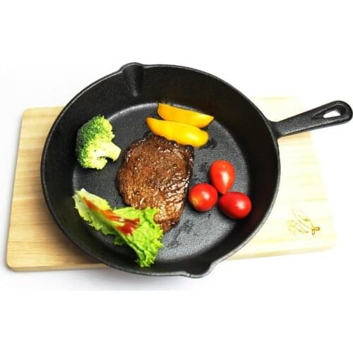 Dia 20cm Cast Iron Skillet Nonstick Pan , Kookantage Pre-Seasoned Heavy-Duty Cooker Frying Saute Chef Cookware(434-20)