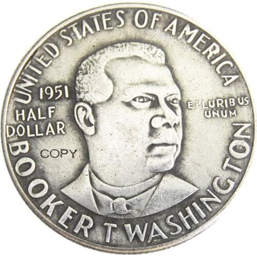 US 1951P/S/D Booker Half Dollar Silver Plated Copy Coin