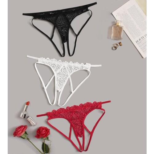 Womens Sexy Thongs Lace Transparent G-String Underwear Panties Briefs for Ladies T-back Briefs Panties Underwear Lace Underwear