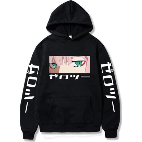 Hoodie Women Anime Franxx Zero Two Print Sweatshirt Pullover Harajuku Oversized Streetwear Casual Unisex Hoody