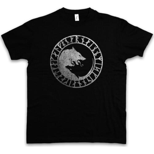 Unique Paganism Vikings Odin Wolves Geri and Freki Loki Rune T-Shirt. Summer Cotton Short Sleeve O-Neck Mens T Shirt New S-3XL