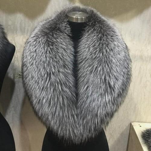 Natural fur silver fox collar full fur fox fur collar real fur universal coat fur collar scarf bib winter