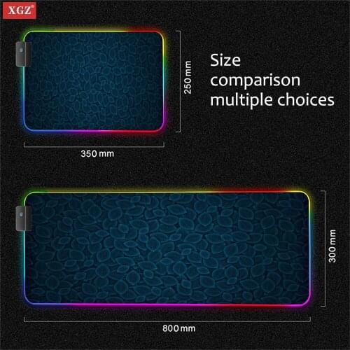 XGZ Art Color RGB High Quality Large Mouse Pad Csgo with Luminous LED Gaming PC Mouse Pad Suitable for Boy Office Desk Pad Csgo