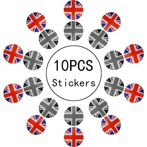 10PCS 7*7cm For MINI Cooper R55 R56 R60 F54 F55 F56 F60 Countryman UK Flag Car Styling Sticker Decoration Accessories For Bumper