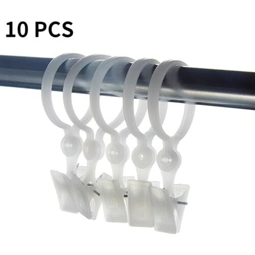10pcs Curtain Clips Window Shower Curtain Rod Clip Rings Plastic Vintage Drapes Ring Hook Removable Clamps for Roman Rods