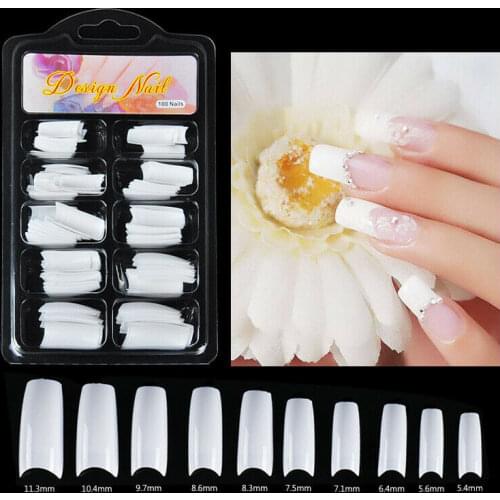 100 Pcs/Lot Hot Sale White French False Nail Tips Fake Acrylic French Nail Art Tips Salon False Nail Tips Makeup Tools