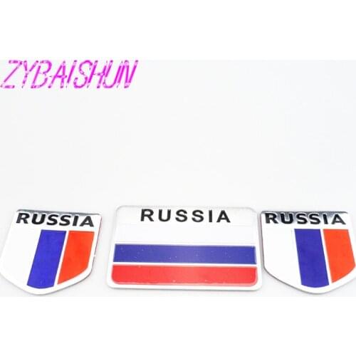 2018 High Quality 3D Aluminum Flag Russia Car Sticker Accessories Stickers for Dodge Journey JUVC/Charger Jeep Grand Cherokee