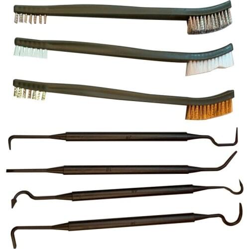 3PCs Steel Wire Brush 4PCs Nylon Pick Set Universal Gun Hunting Cleaning Kit Tactical Rifle Pistol Gun Cleaning Tool Accessories