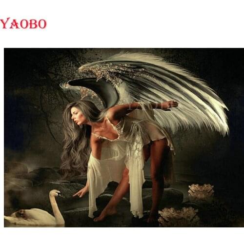 Diamond Painting Angel beauty and swan Diamond Embroidery Full Display Diamond Mosaic Cross Stitch Kit hobby puzzle Needlework