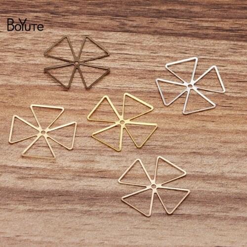 BoYuTe 100Pcs Copper Metal Scrapbooking Stamping Plate Triangle 23MM Diy Hand Made Jewelry Accessories Parts