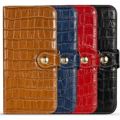 Crocodile Pattern Genuine Leather Case for iPhone 12 Pro Max 11 XR 8 7 Alligator Retro Flip Wallet Stand Cover