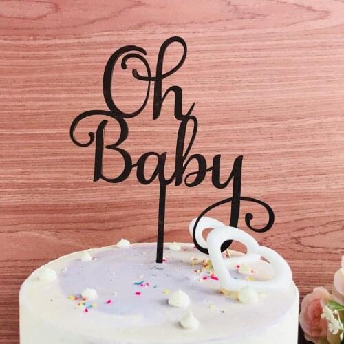 Oh Baby Cake Topper, Girl or Boy Baby Shower Cake Decoration Supplies, Baby Birthday Acrylic Commemorative Cake topper