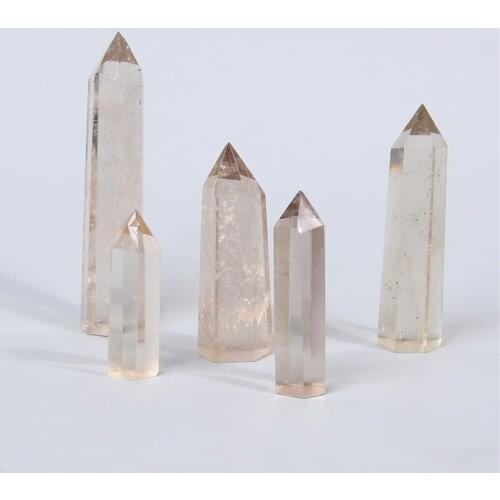 Smoke Quartz Stone Point Beads Hexagon Natural Stone Beads Raw Stones Smoke Crystal Spikes Loose Beads For Chakra Healing stone