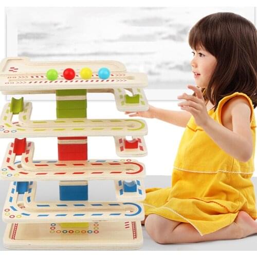 Wooden Balance Race Run Block Big Size Building Blocks Balance Blocks Timber DIY Assembly Educational Toy Children Gifts