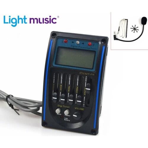 LC-5 5 Band Acoustic Guitar Preamp EQ Equalizer Pickup Tuner System with Micro Phone Pickup for Acoustic Guitar