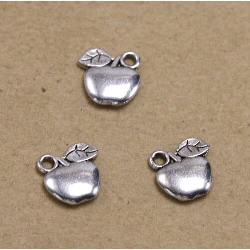 60pcs Small Apple Charm Tibetan Silver Color Pendant Fit Diy Bracelet Handmade Earring Findings Jewellery Making Accessories