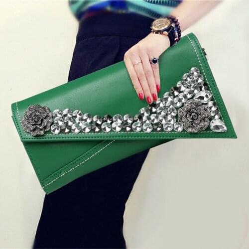 Fashion Diamond Leather Handbag Women Clutch Bag 2020 New Ladies Dress Banquet Bag Female Casual Chain Shoulder Bags Digging Bag