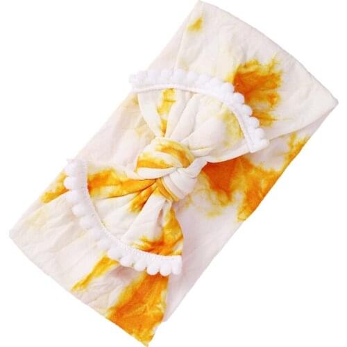 Newborn Girls Gradient Head Wrap Infant Toddler Soft Knot Rectangle Hair Band with Bows, 7 Colors