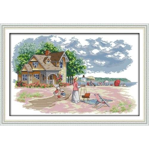 Everlasting Love Outdoor Activities Chinese Cross Stitch Kits Ecological Cotton Stamped 11CT DIY New Year Decorations For Home