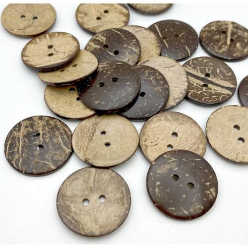 100Pcs Brown Coconut Shell 2 Holes Sewing Buttons Scrapbooking 11mm