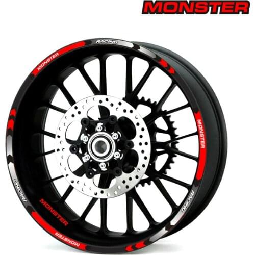 New high quality 12 Pcs Fit Motorcycle Wheel Sticker stripe Reflective Rim For DUCATI MONSTER 695 696 796 1100 1100S 797 821 79