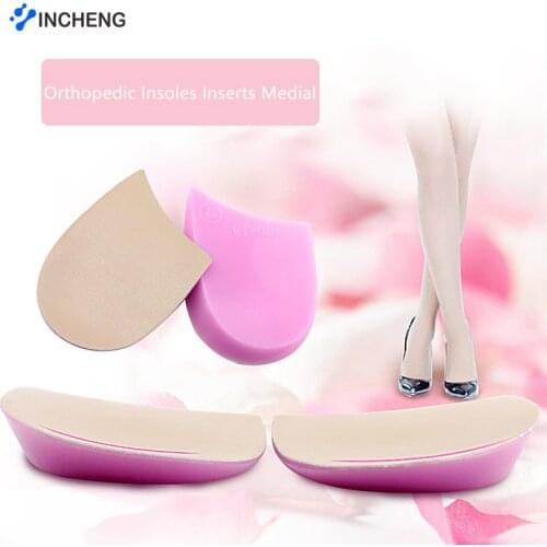 Orthopedic Shoes Sole Insoles O/X Type Leg Insoles Shoe Inserts Medial Lateral Heel Wedge Lift Silicone Pads Corrective Unisex