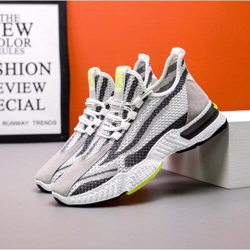 Flying woven breathable casual shoes mens mesh sports shoes student all-match running shoes mens shoes