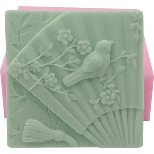 Bird Design Silicone Soap Mold Square Silicone Molds for Handmade Soap Decorating Scented Wax Mold