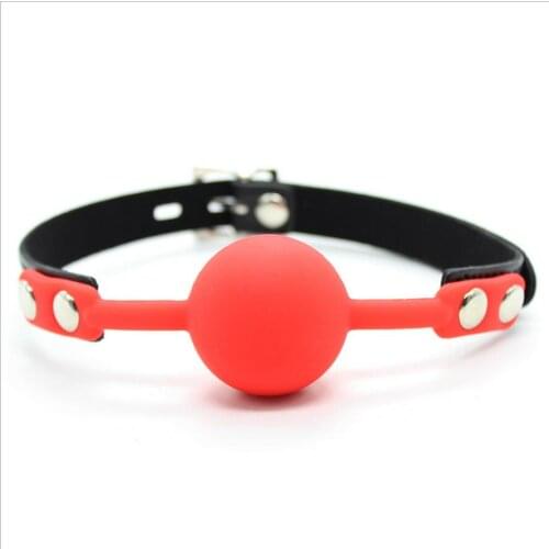 Adult Games Mouth Gag Silicone Ball Oral Fixation PU Leather Band Bondage Restraints 4 Colors Sex Toys for Couples